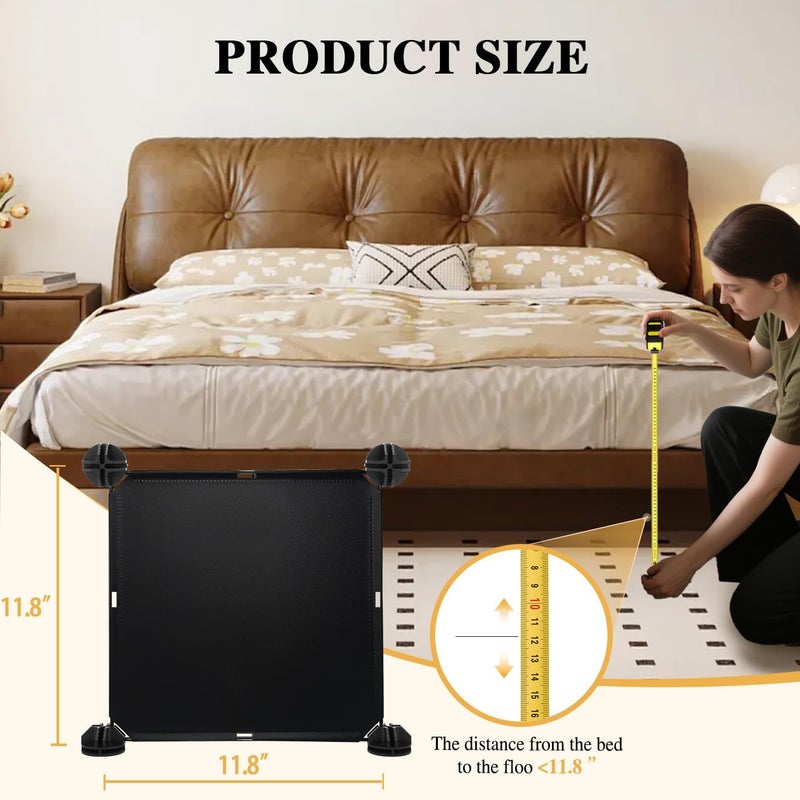 LEICHTEN 11.8" H x 248" L in Total Under Bed Blocker for Pets, Adjustable Length Bed Blockers for Under Bed, Under Bed Blocker Stops Pets Sneaking Under, Fits Queen, King Bed Three Sides, Black - Image 3